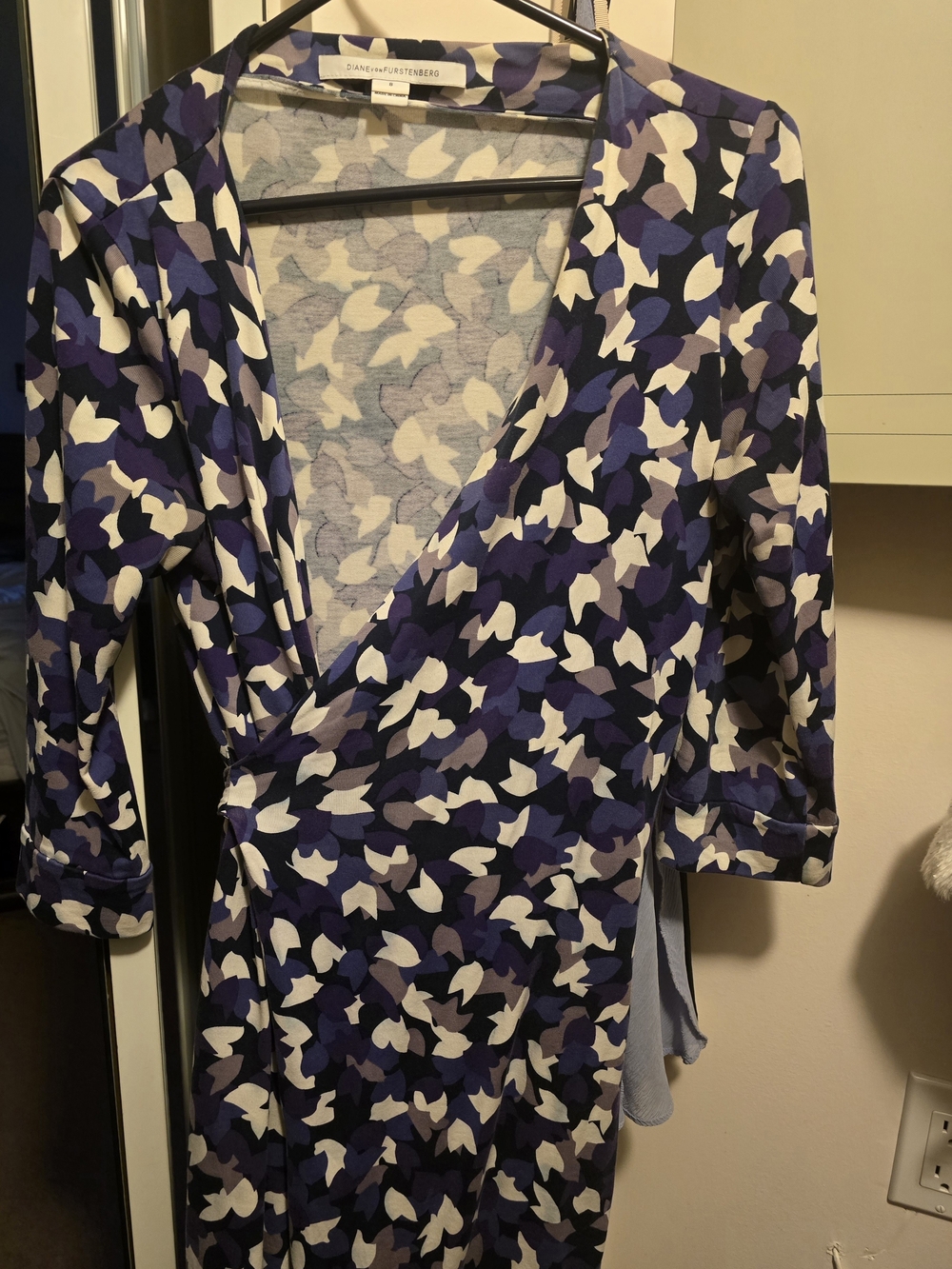 Diane Von Furstenberg Purple Multi Wrap Tunic Dress